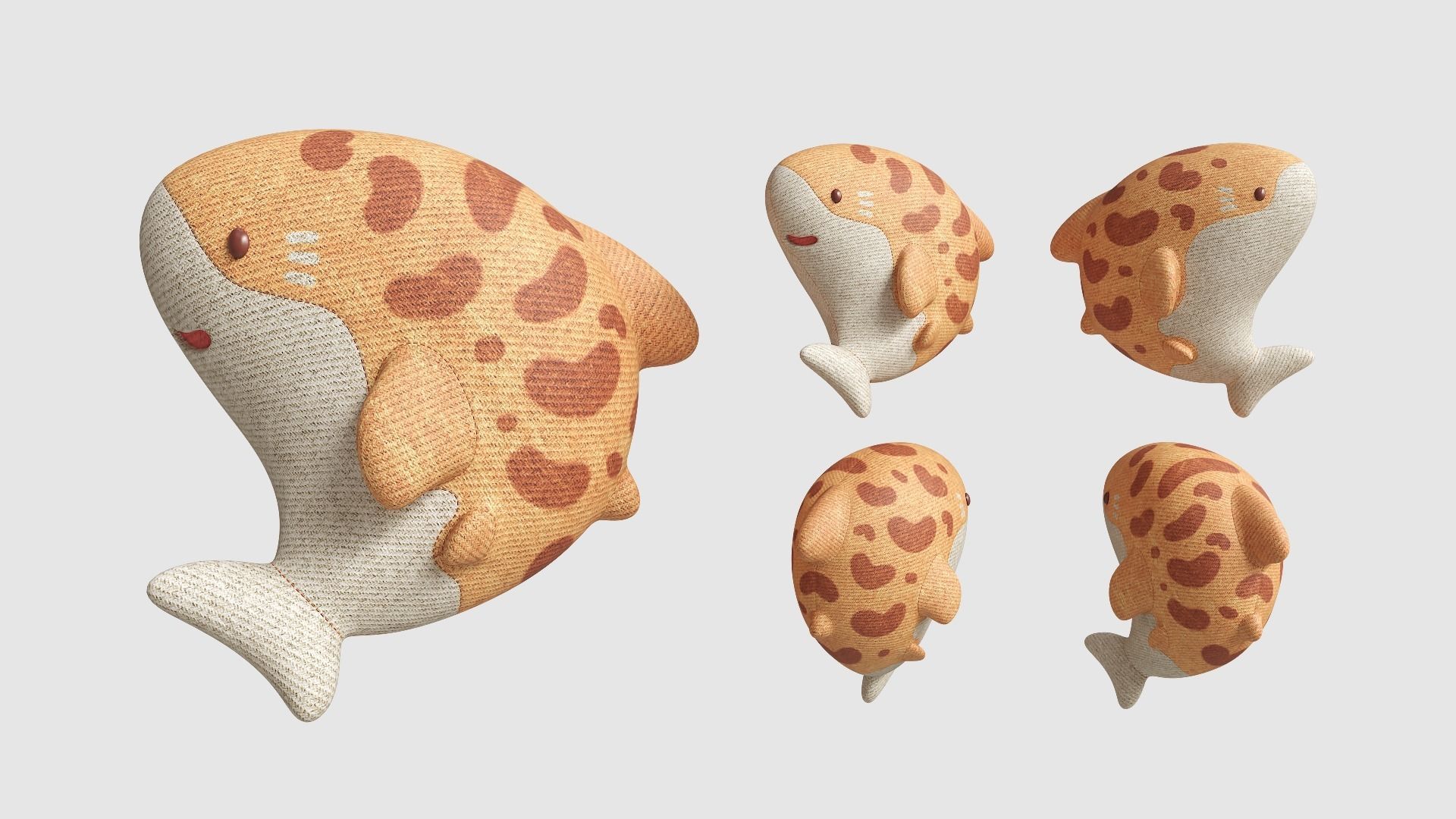 Pillow Tiny Shark Low-poly 3D model_6