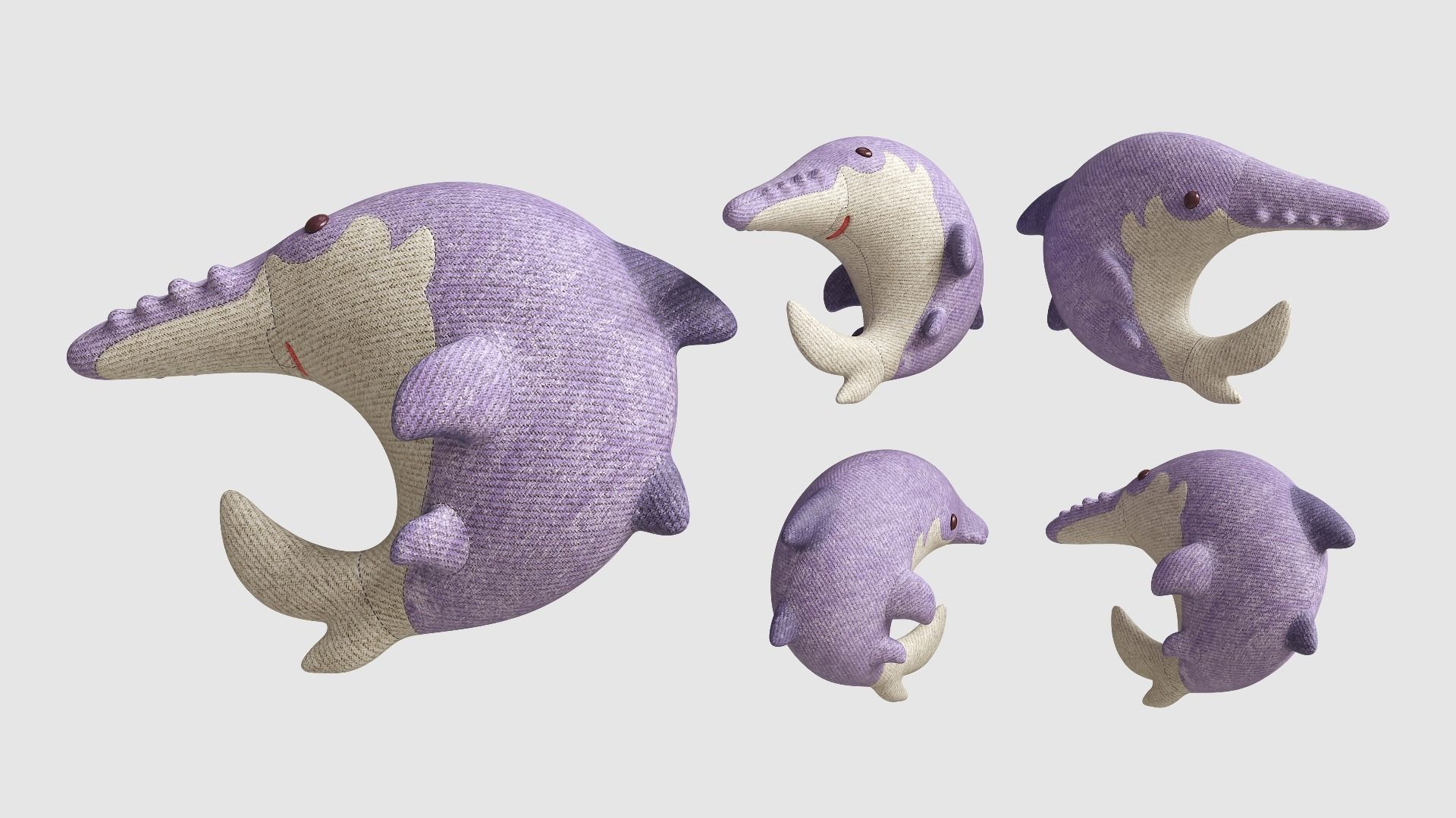 Pillow Tiny Shark Low-poly 3D model_14