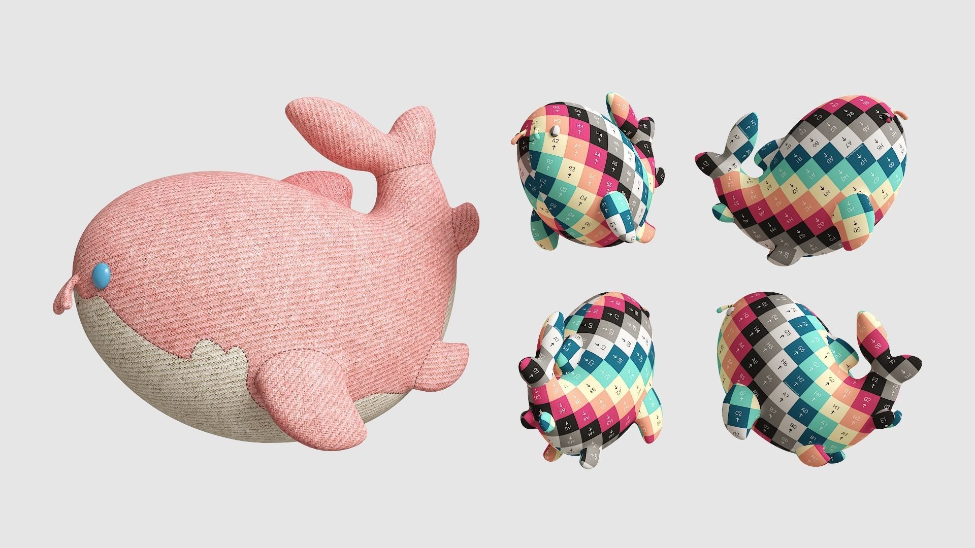 Pillow Tiny Shark Low-poly 3D model_19