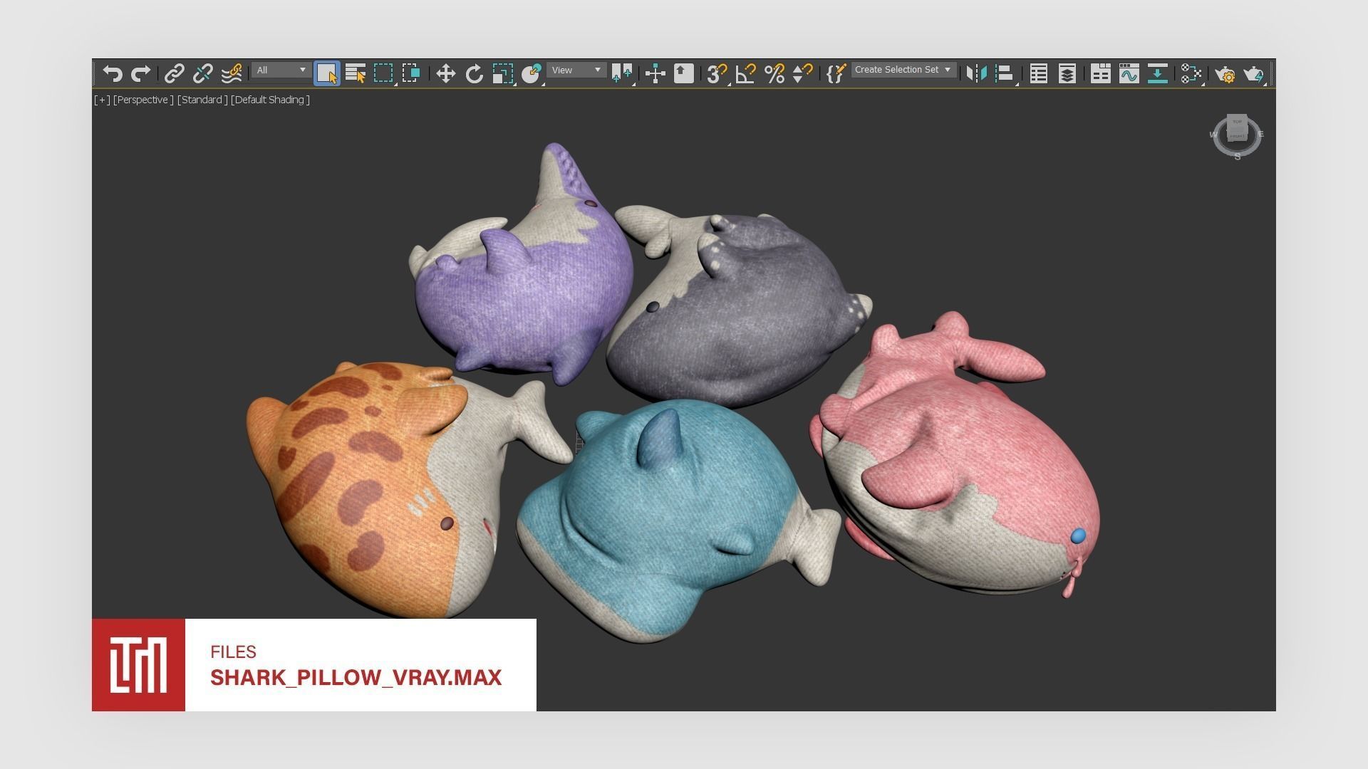 Pillow Tiny Shark Low-poly 3D model_23