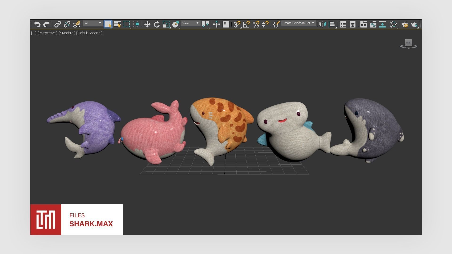 Pillow Tiny Shark Low-poly 3D model_22