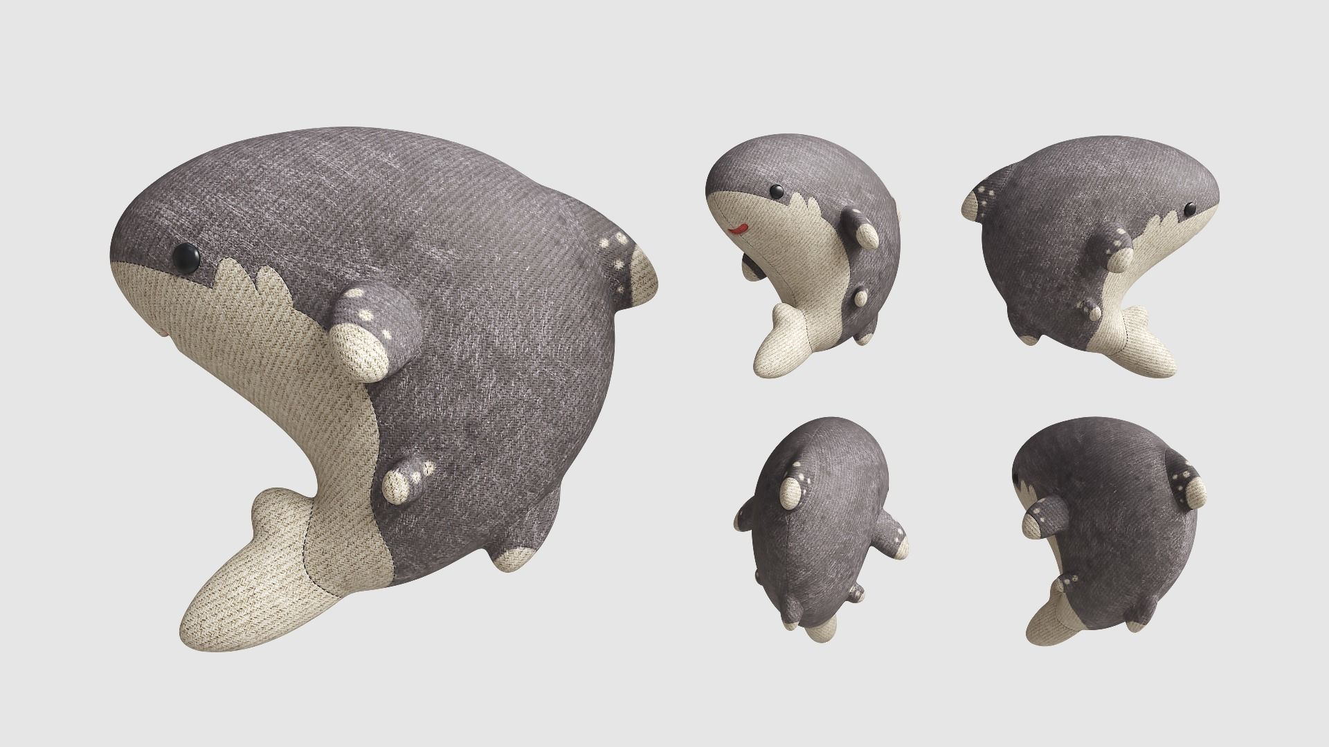 Pillow Tiny Shark Low-poly 3D model_12