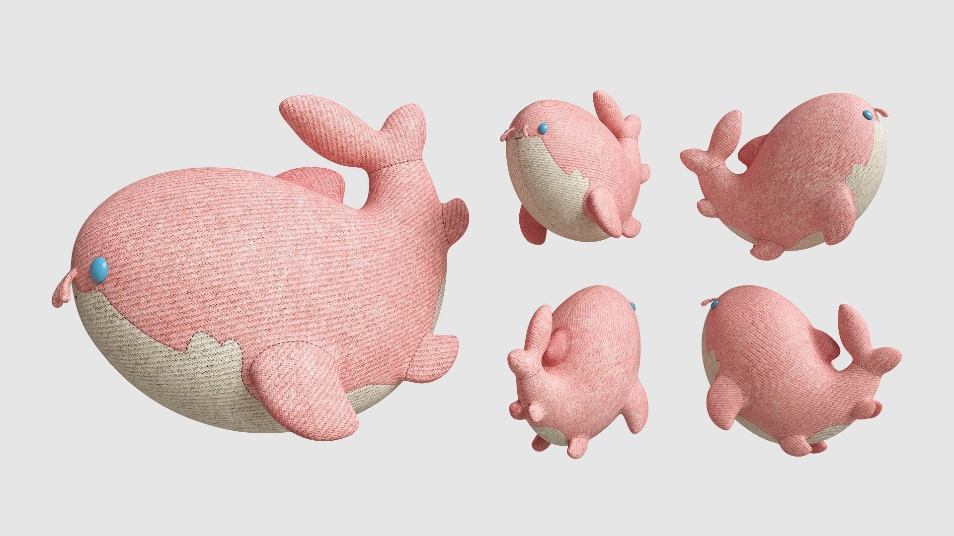 Pillow Tiny Shark Low-poly 3D model_17