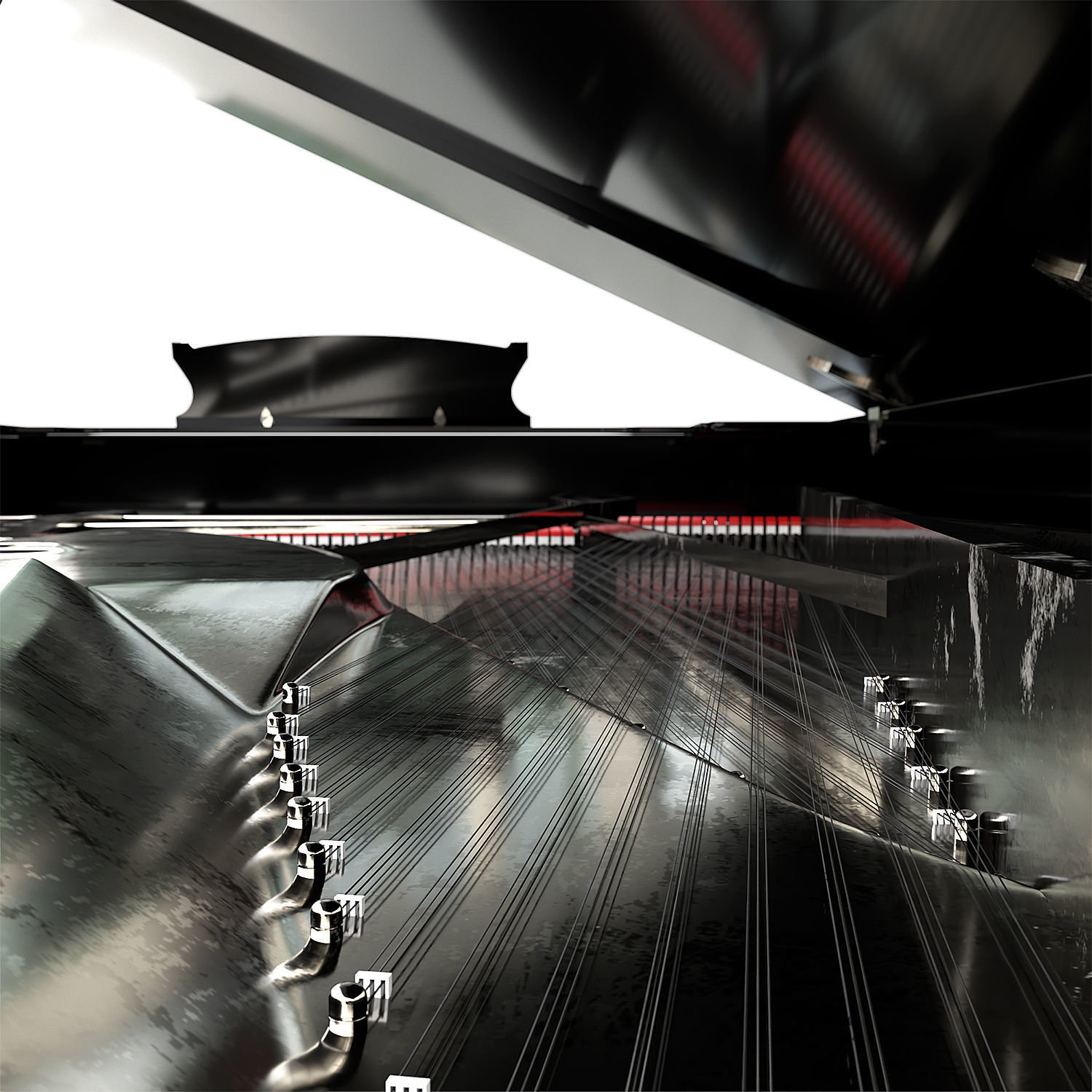 Piano-Steinway and Sons Black Piano 3D model_6