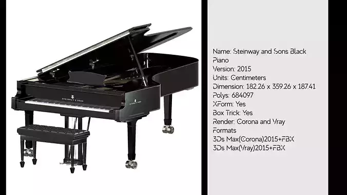 Piano-Steinway and Sons Black Piano