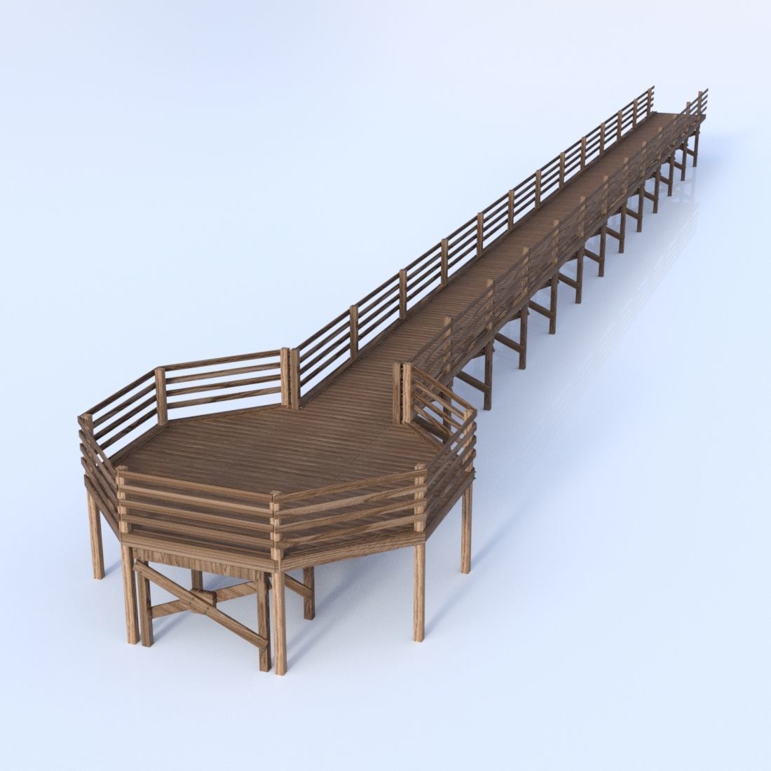 Wooden Pier 3D model_1