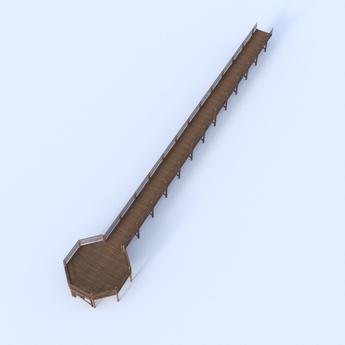 Wooden Pier 3D model_3
