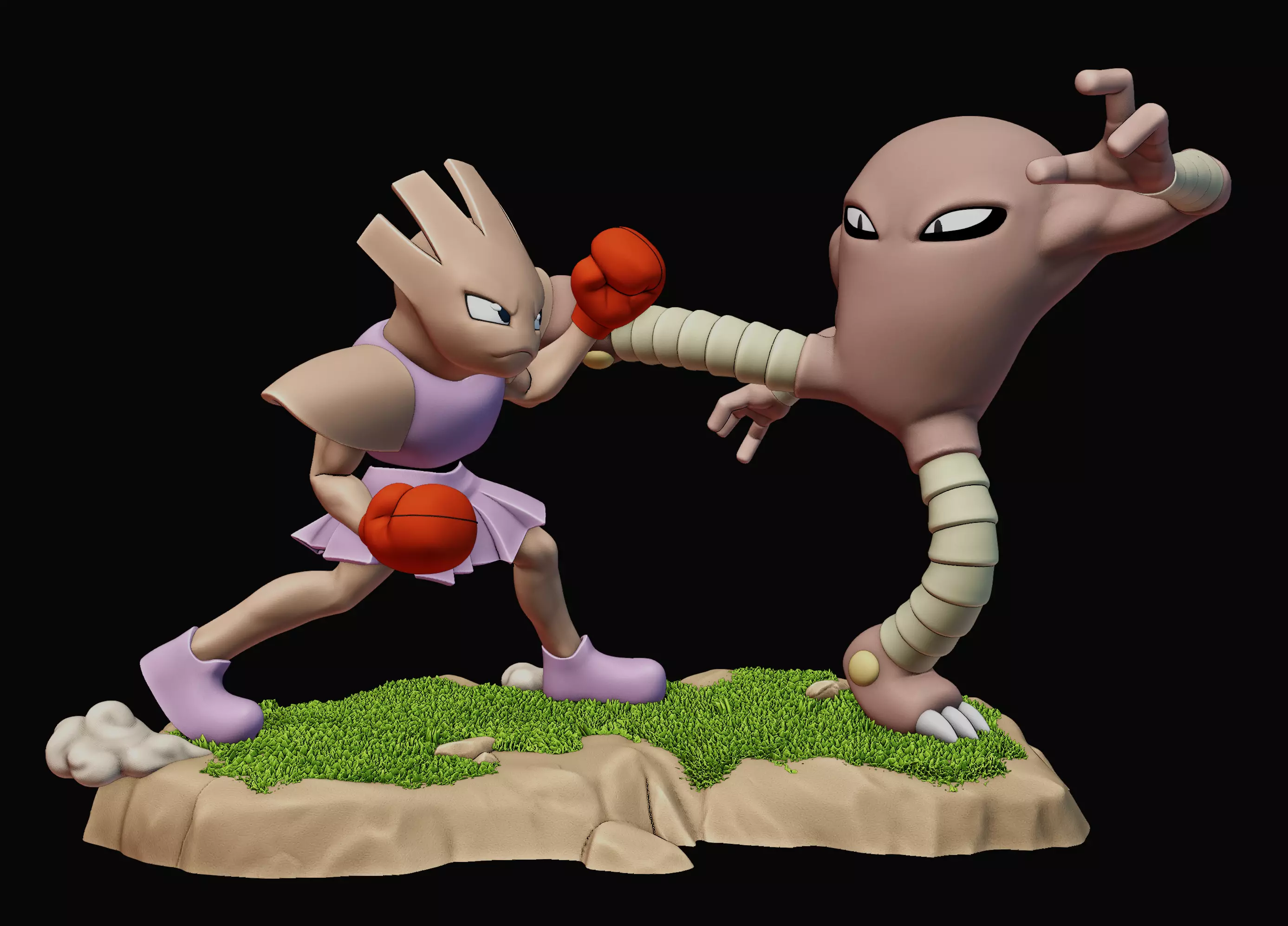 HITMONCHAN VS HITMONLEE - POKEMON 3D print model_0