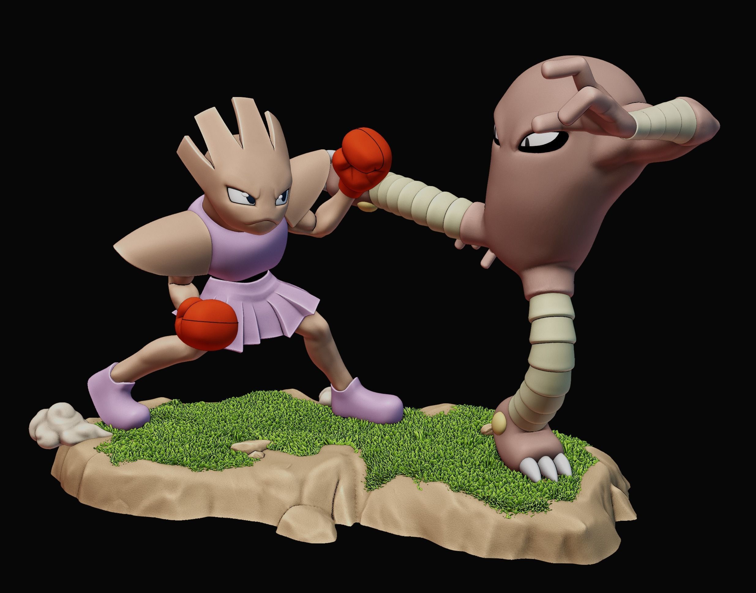 HITMONCHAN VS HITMONLEE - POKEMON 3D print model_9