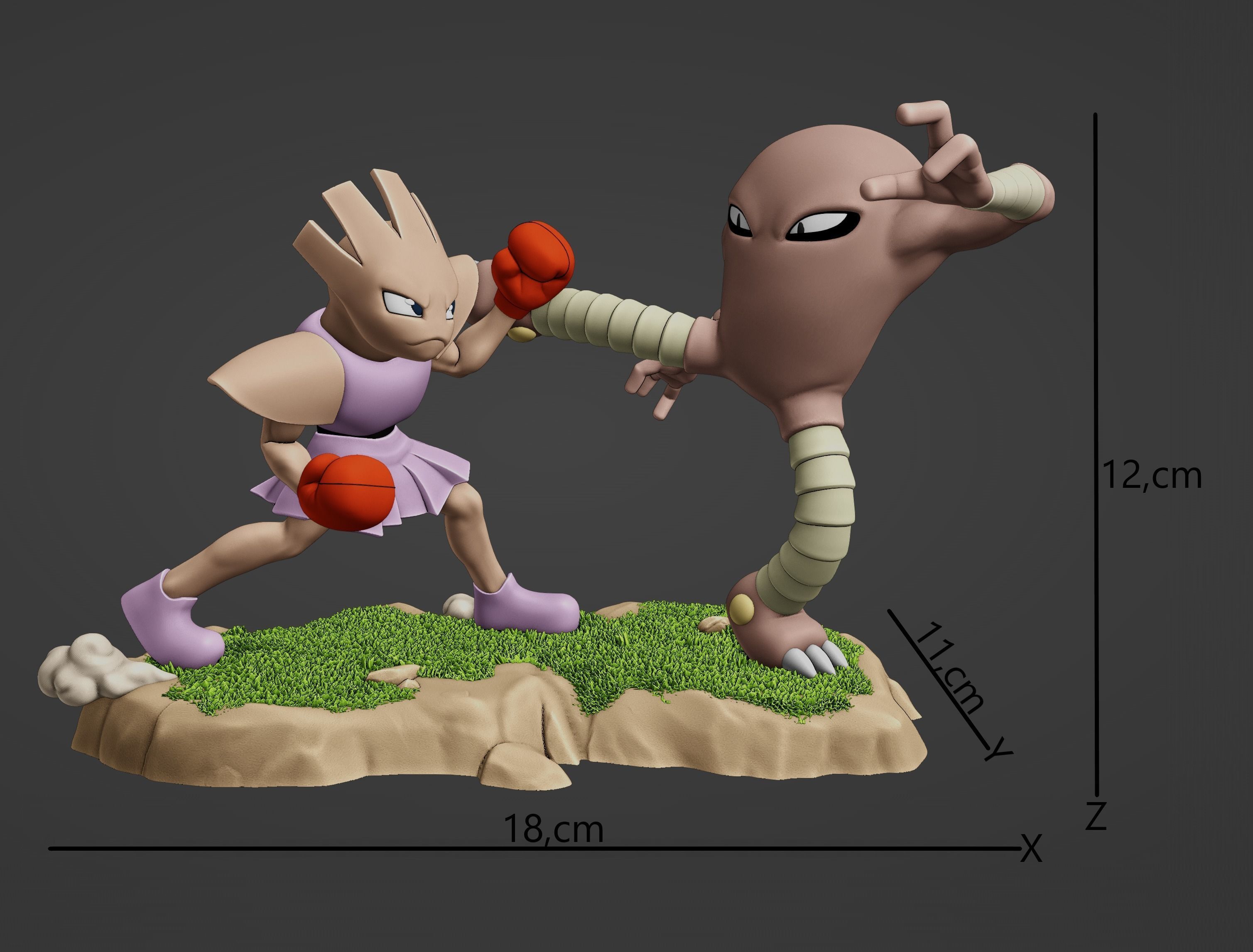 HITMONCHAN VS HITMONLEE - POKEMON 3D print model_1