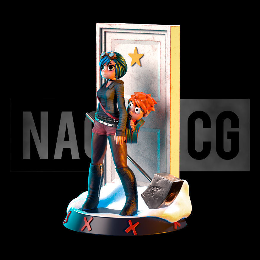 Fan Art Ramona Flowers and Scott Pilgrim 3D print model_2