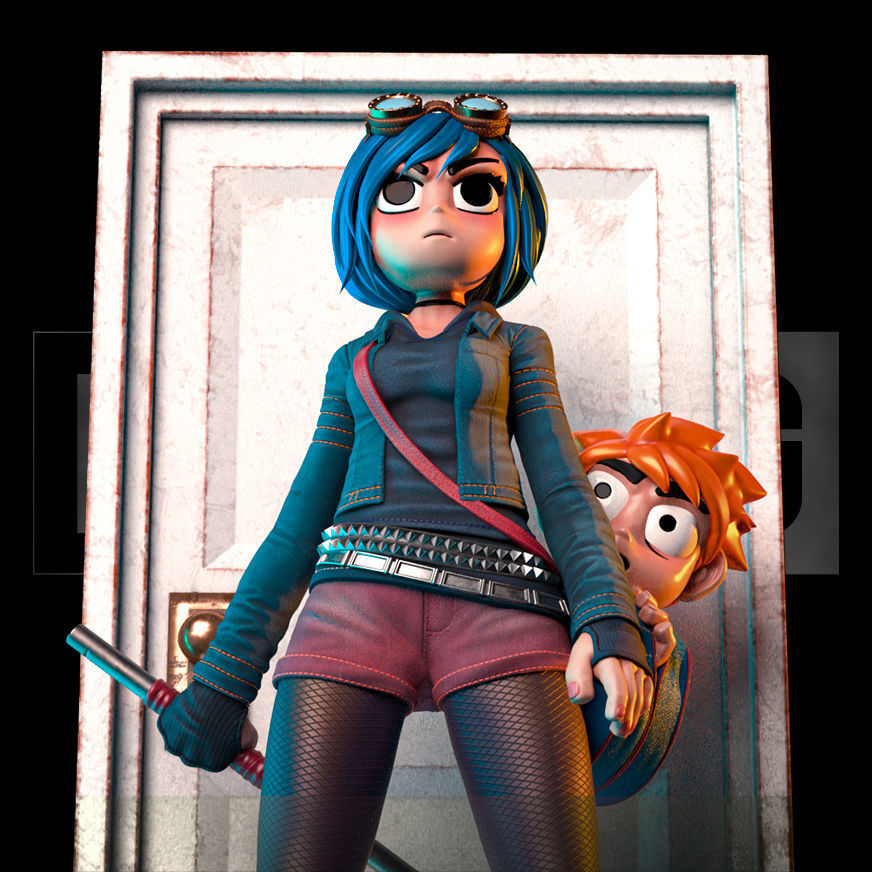 Fan Art Ramona Flowers and Scott Pilgrim 3D print model_4