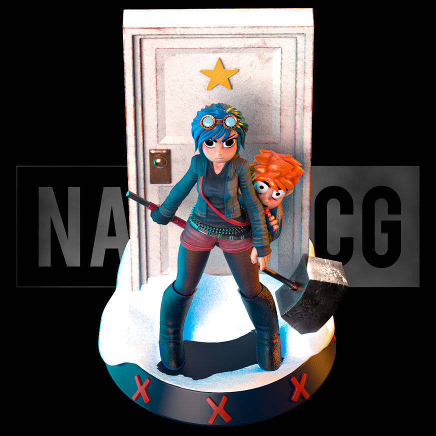 Fan Art Ramona Flowers and Scott Pilgrim 3D print model_6