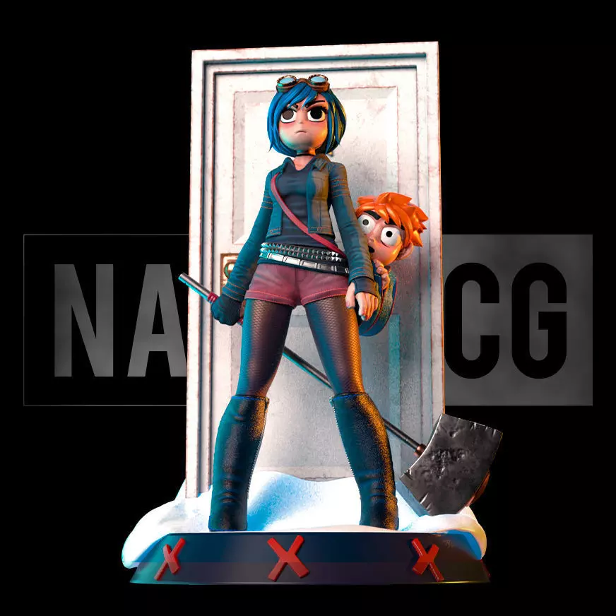 Fan Art Ramona Flowers and Scott Pilgrim 3D print model_0
