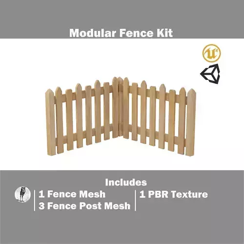 Modular Fence Kit Pack - Colonial Gothic Dog Ear Picket Fence