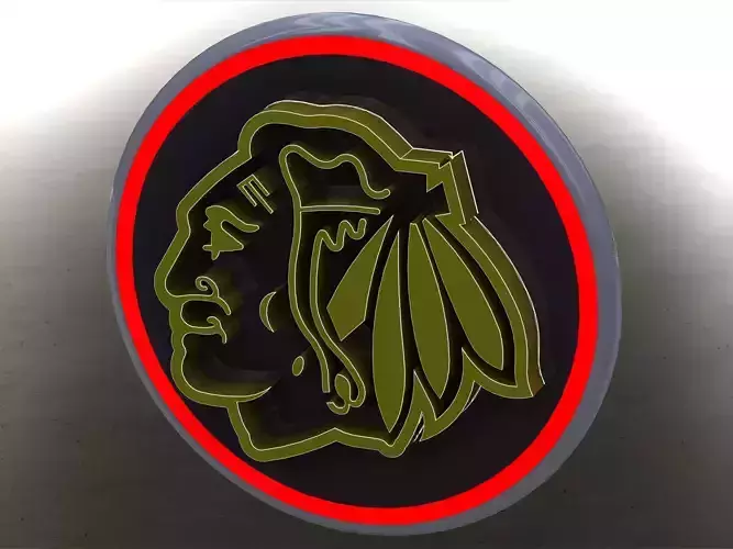 Chicago Black Hawks with Round Framed 3D print model