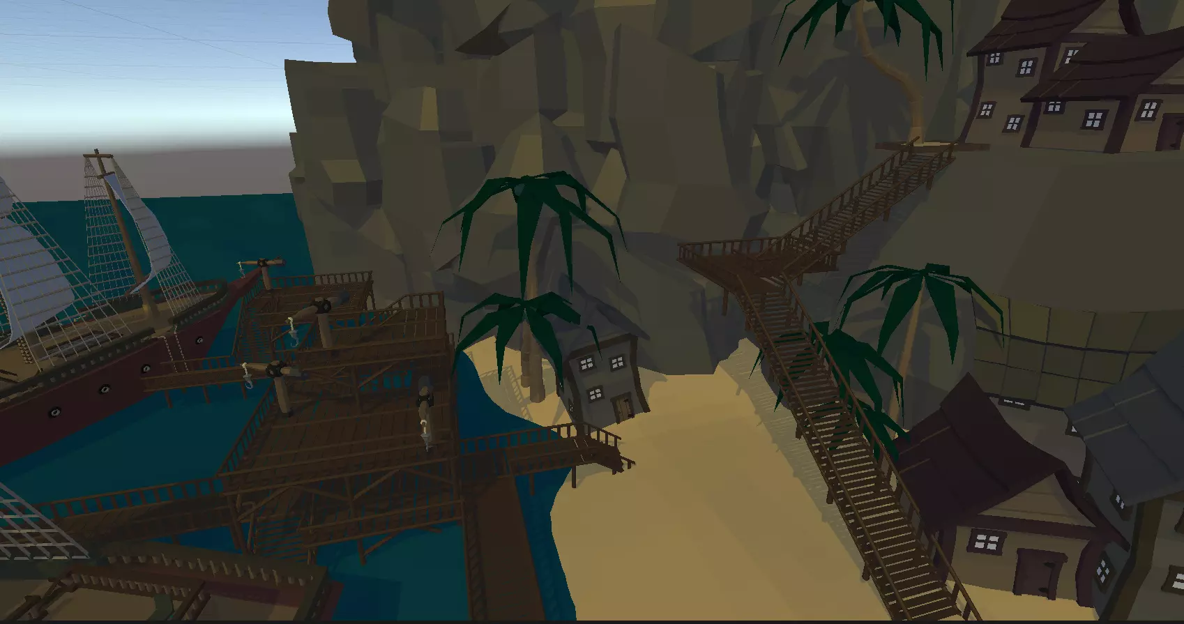 3D Game Kit Modular - Fishing Dock Platform Low-poly 3D model_0