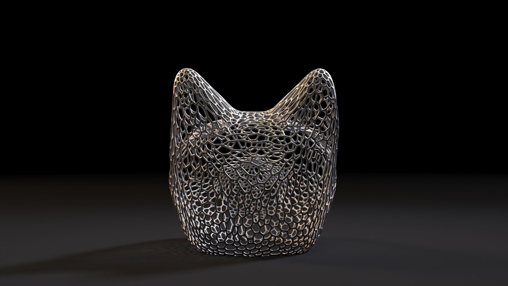 Cat head decor 3D print model_4