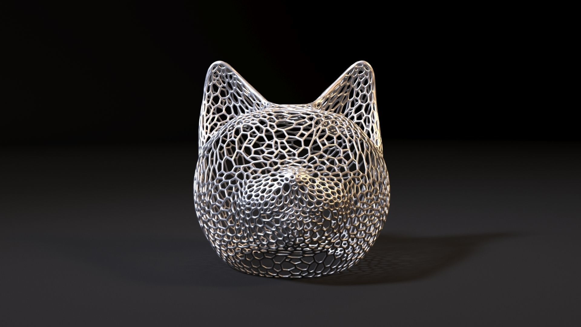 Cat head decor 3D print model_8