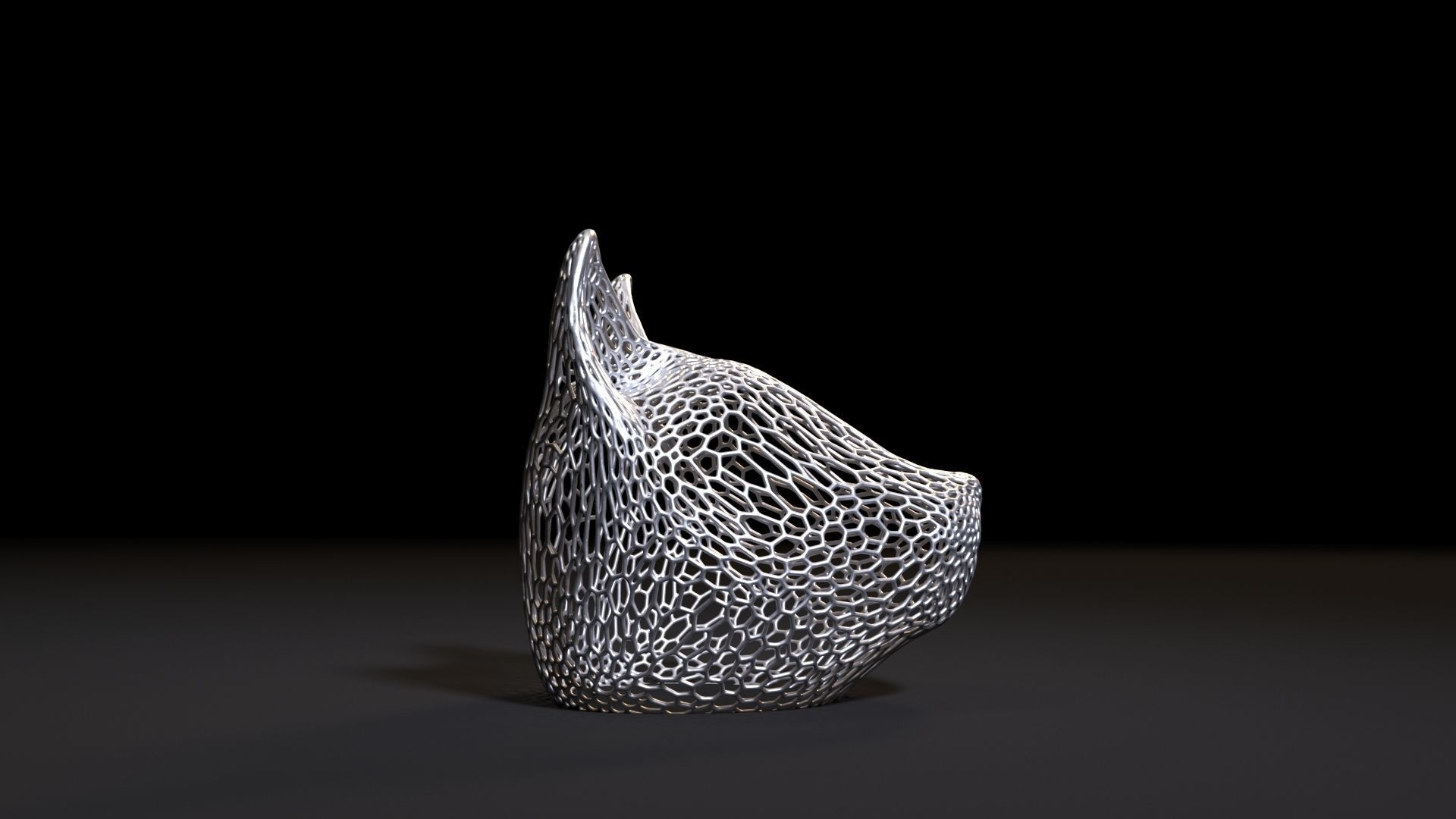 Cat head decor 3D print model_6