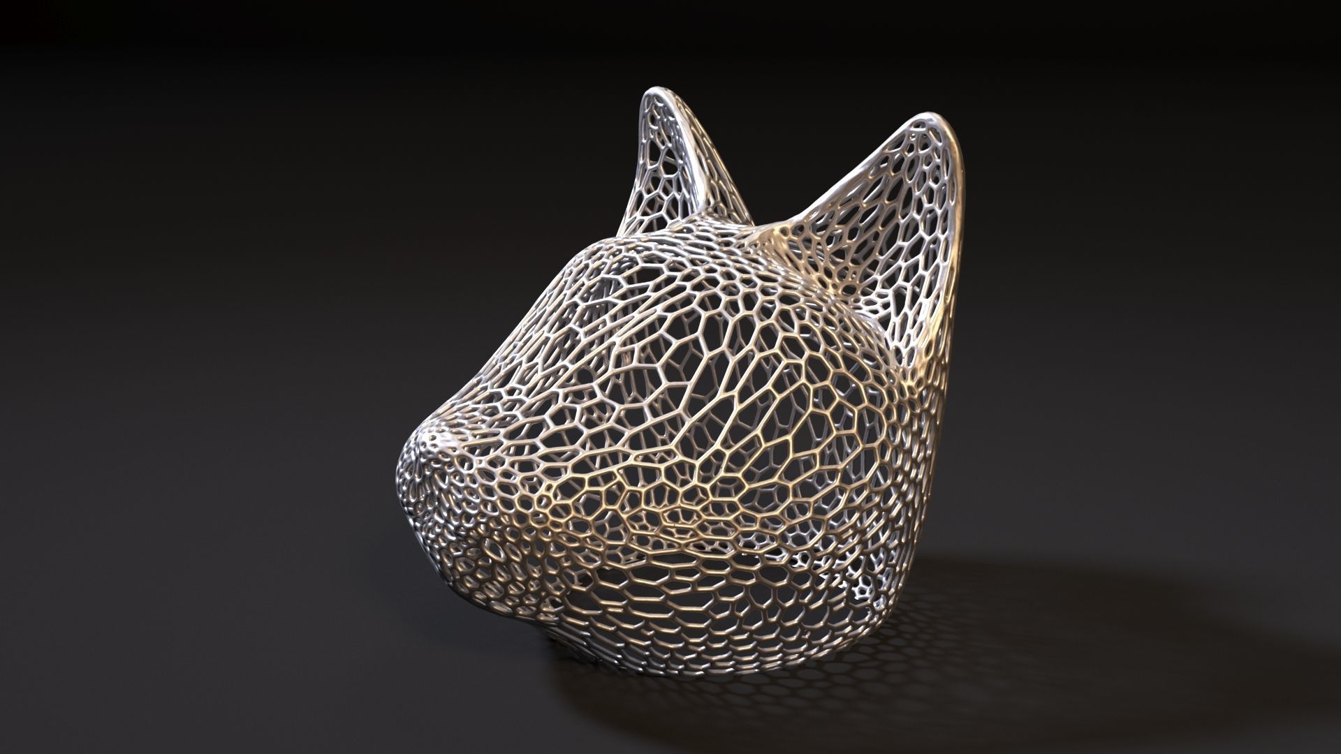 Cat head decor 3D print model_1