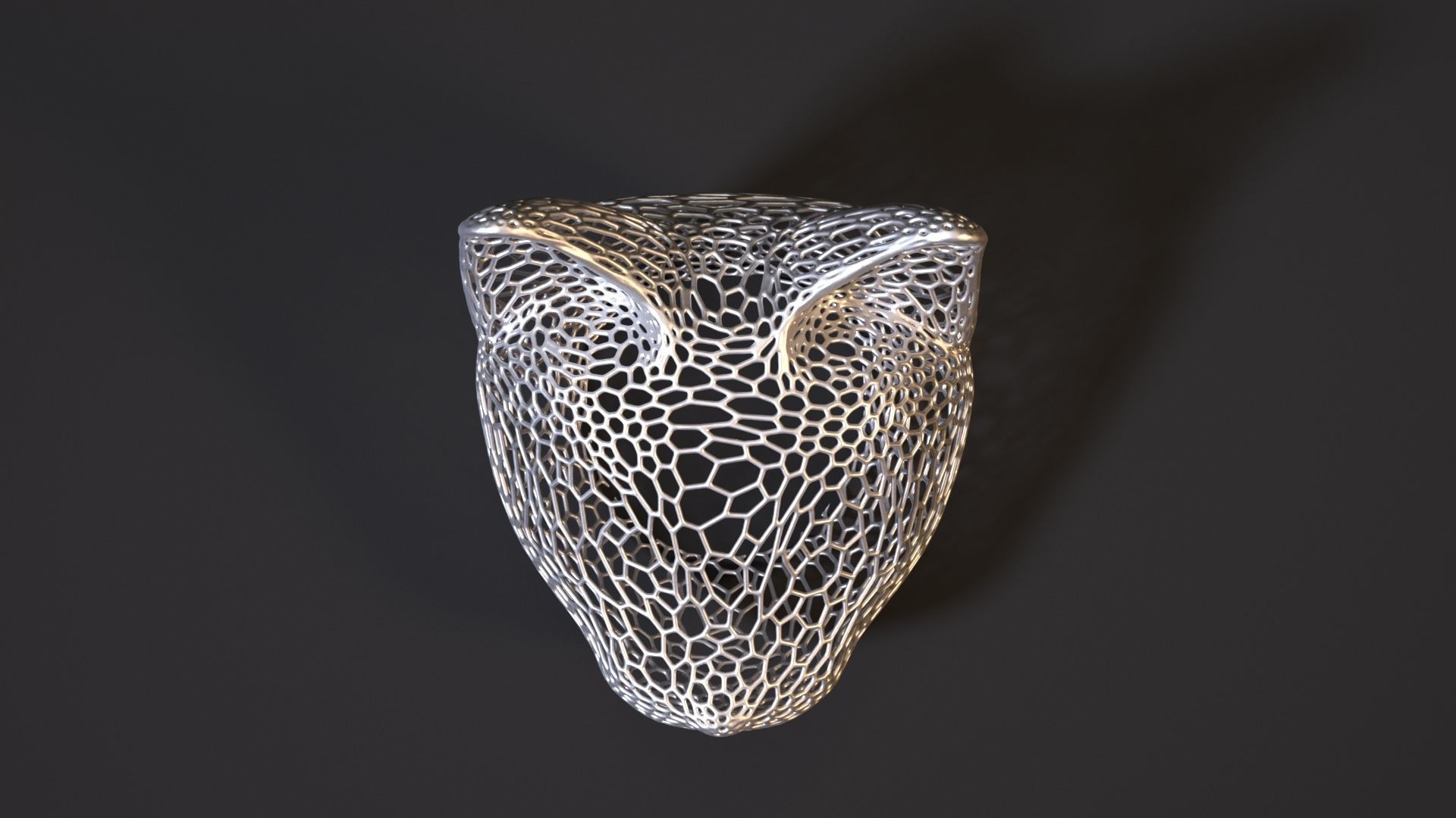 Cat head decor 3D print model_9