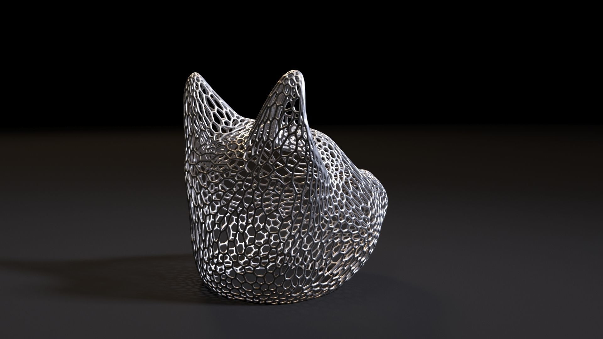 Cat head decor 3D print model_7