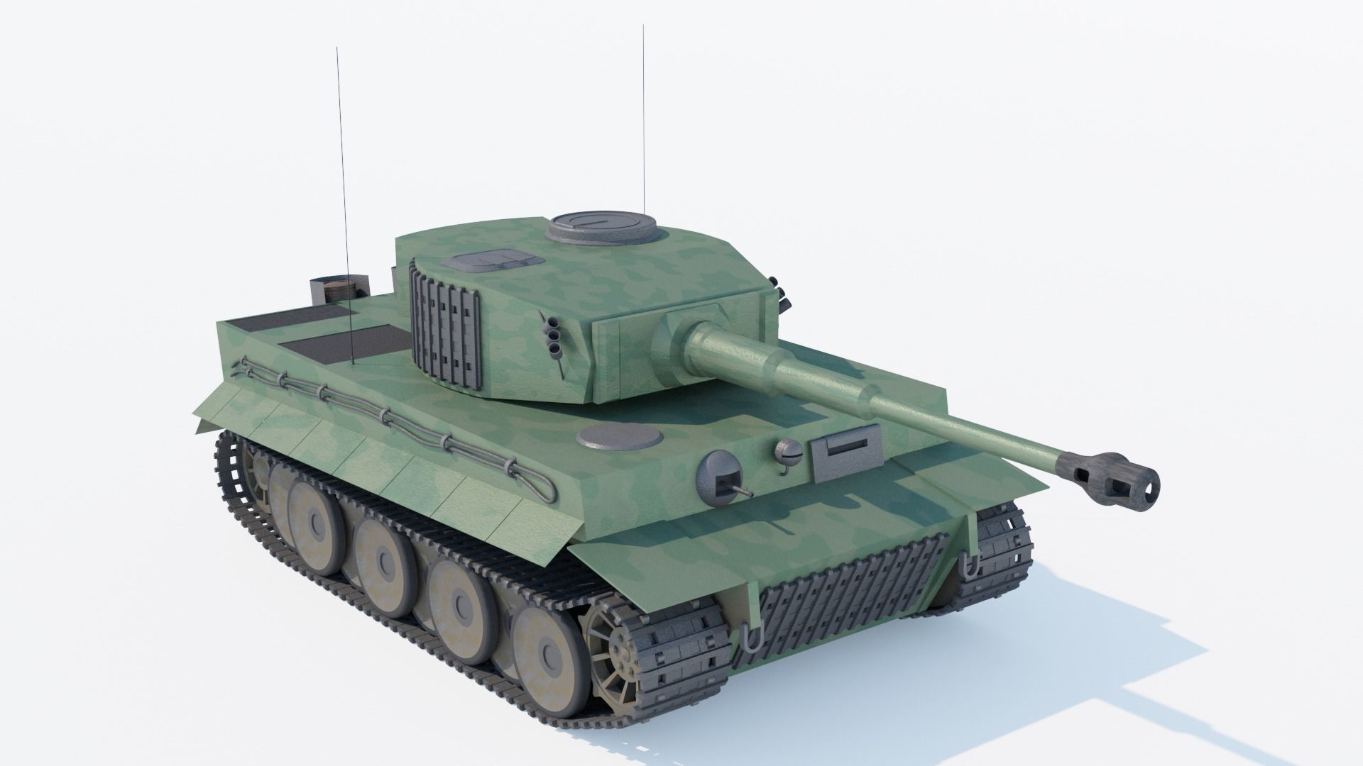 Tiger H1 Tank Low-poly 3D model_1