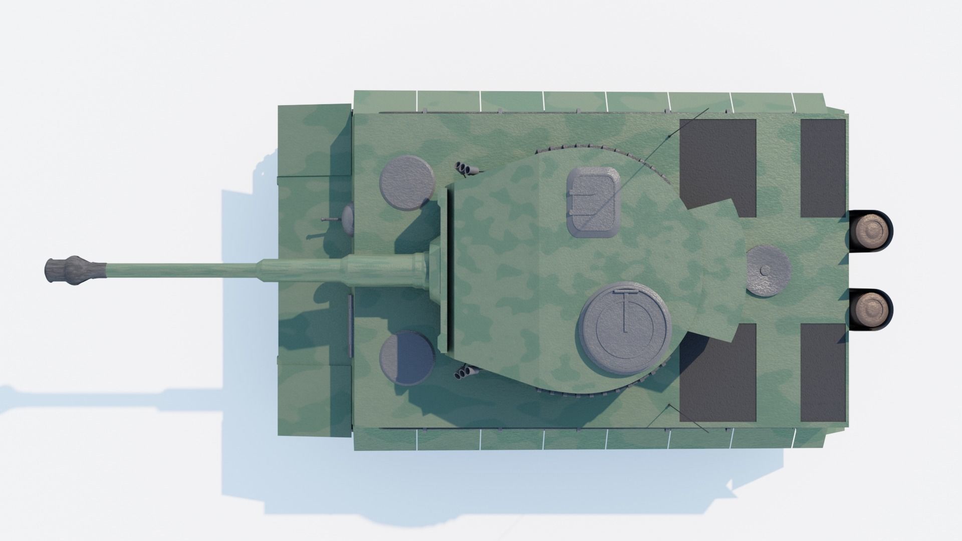 Tiger H1 Tank Low-poly 3D model_4