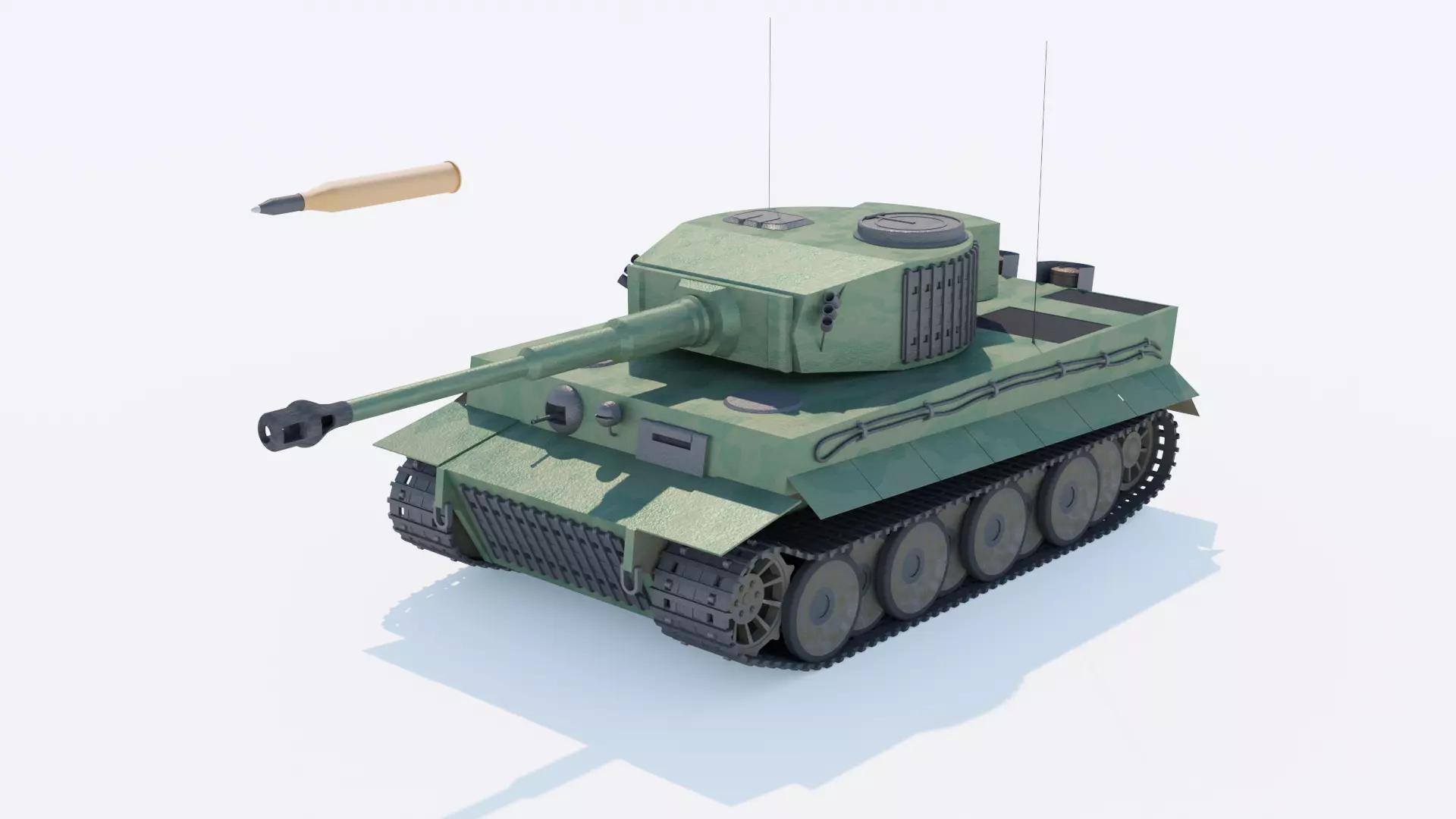 Tiger H1 Tank Low-poly 3D model_0