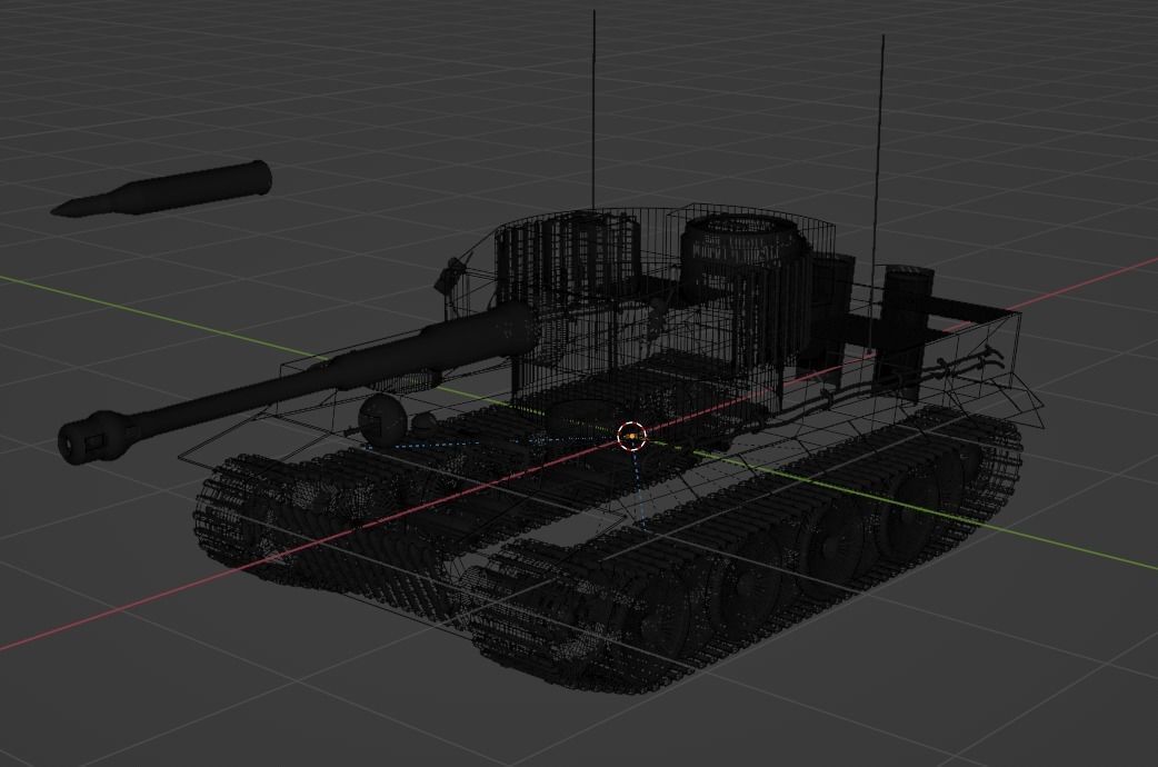 Tiger H1 Tank Low-poly 3D model_7