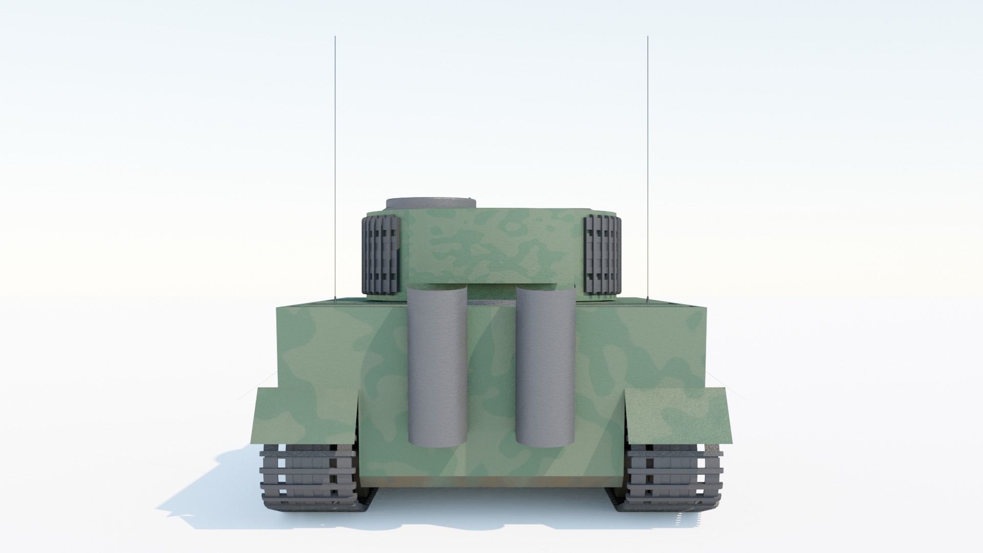 Tiger H1 Tank Low-poly 3D model_6