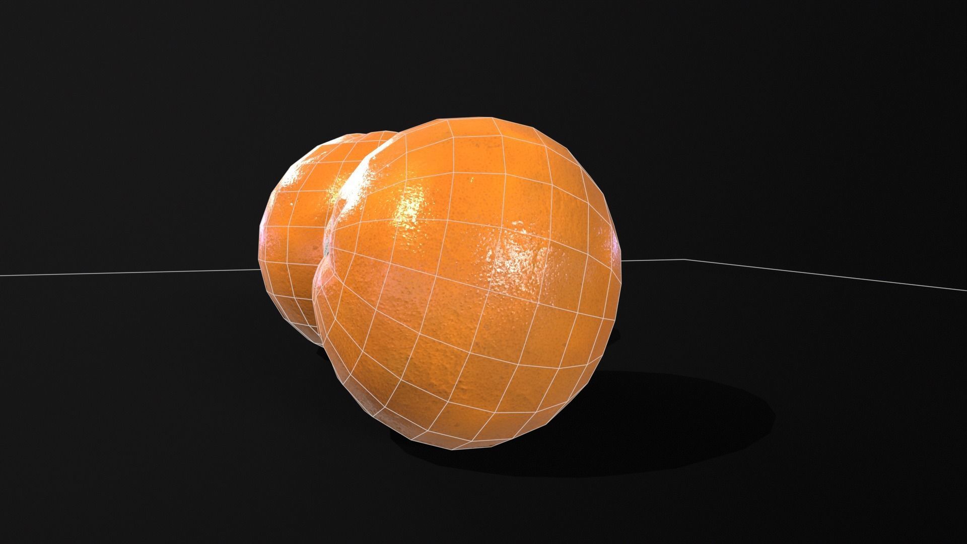 Orange Fruit  Low-poly 3D model_9