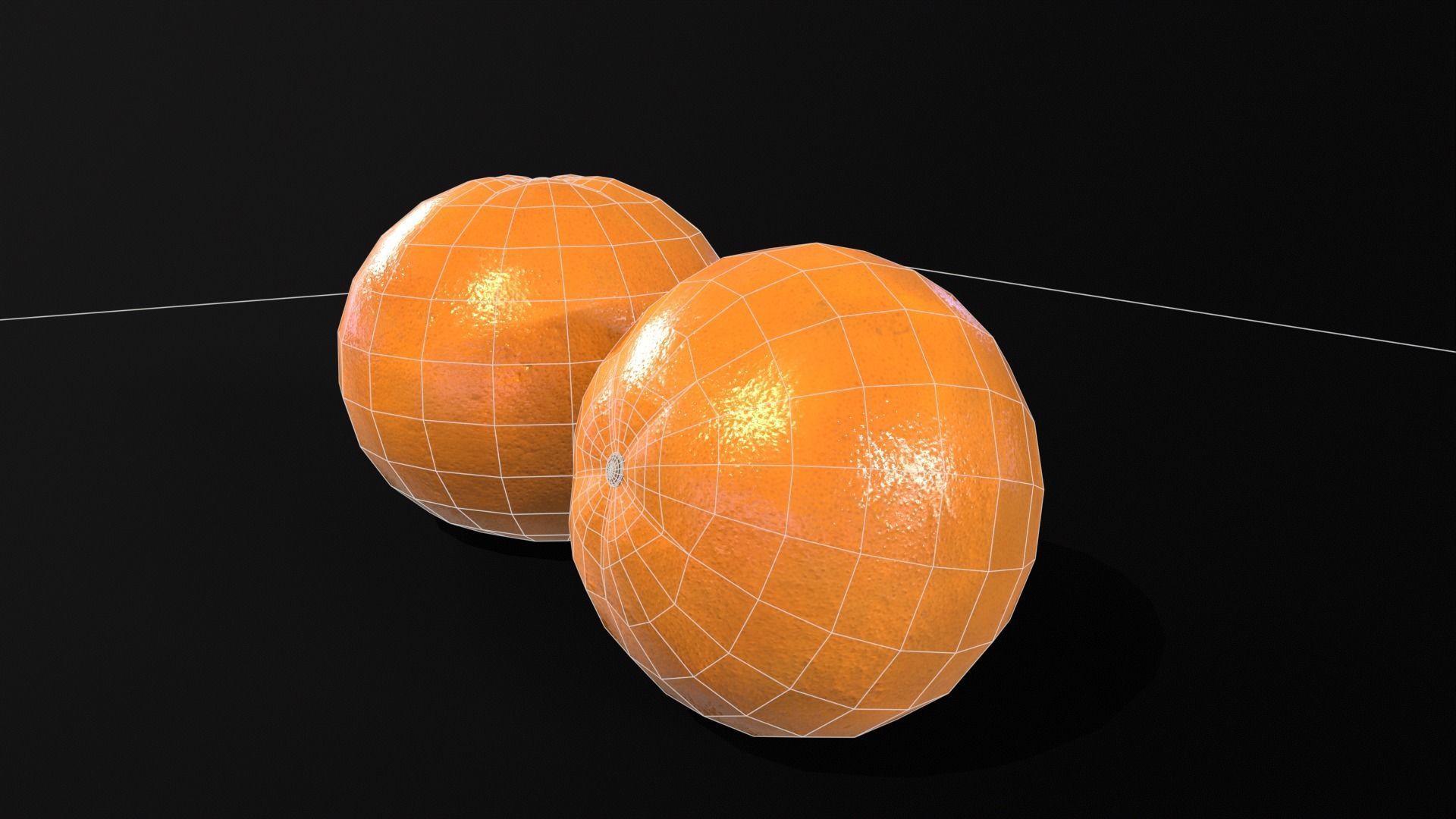 Orange Fruit  Low-poly 3D model_7
