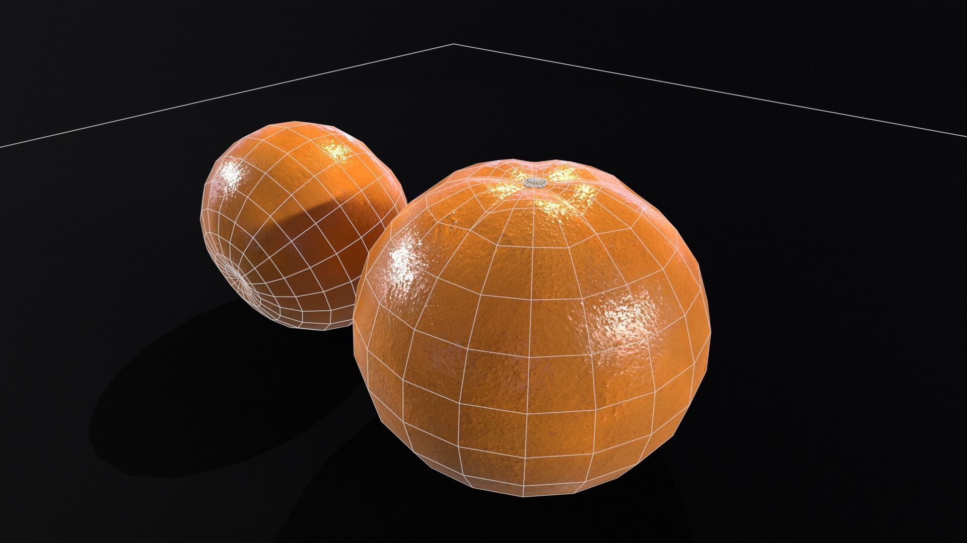 Orange Fruit  Low-poly 3D model_17