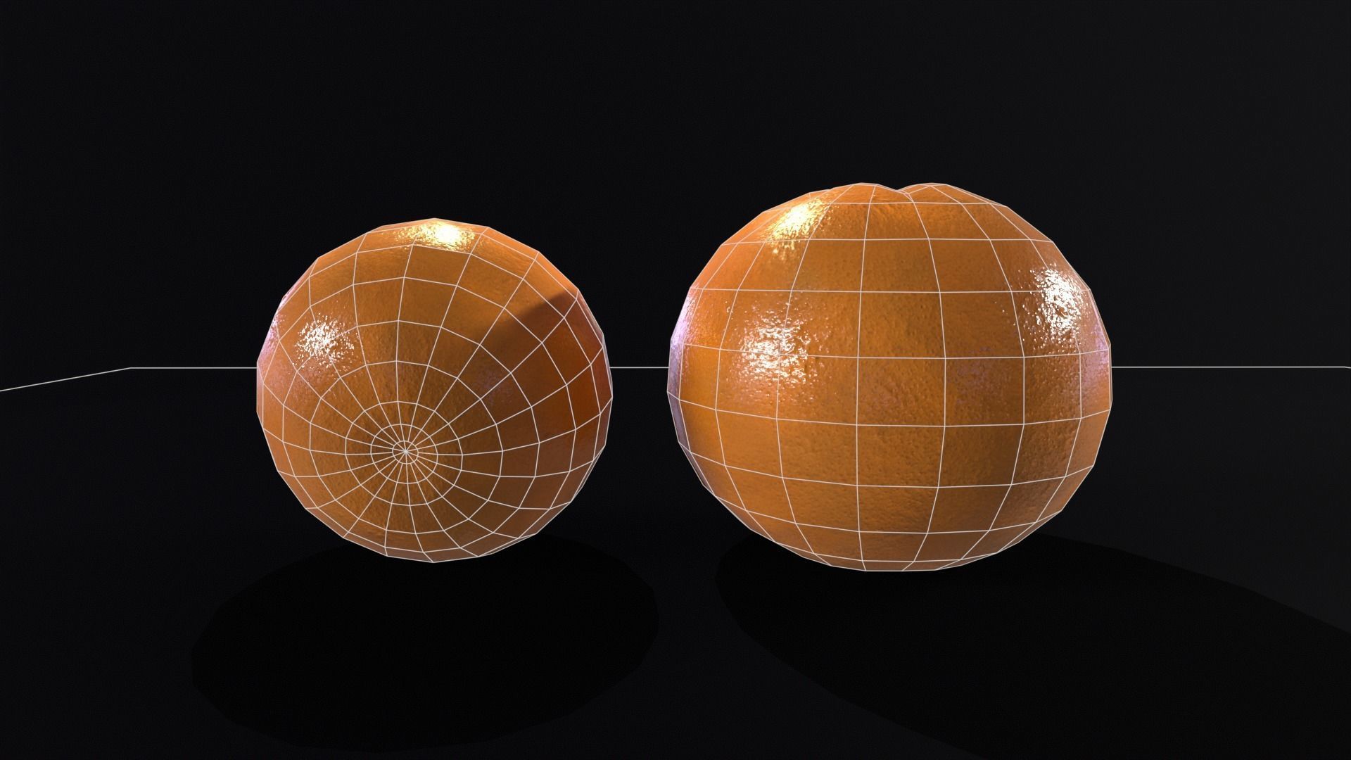 Orange Fruit  Low-poly 3D model_15