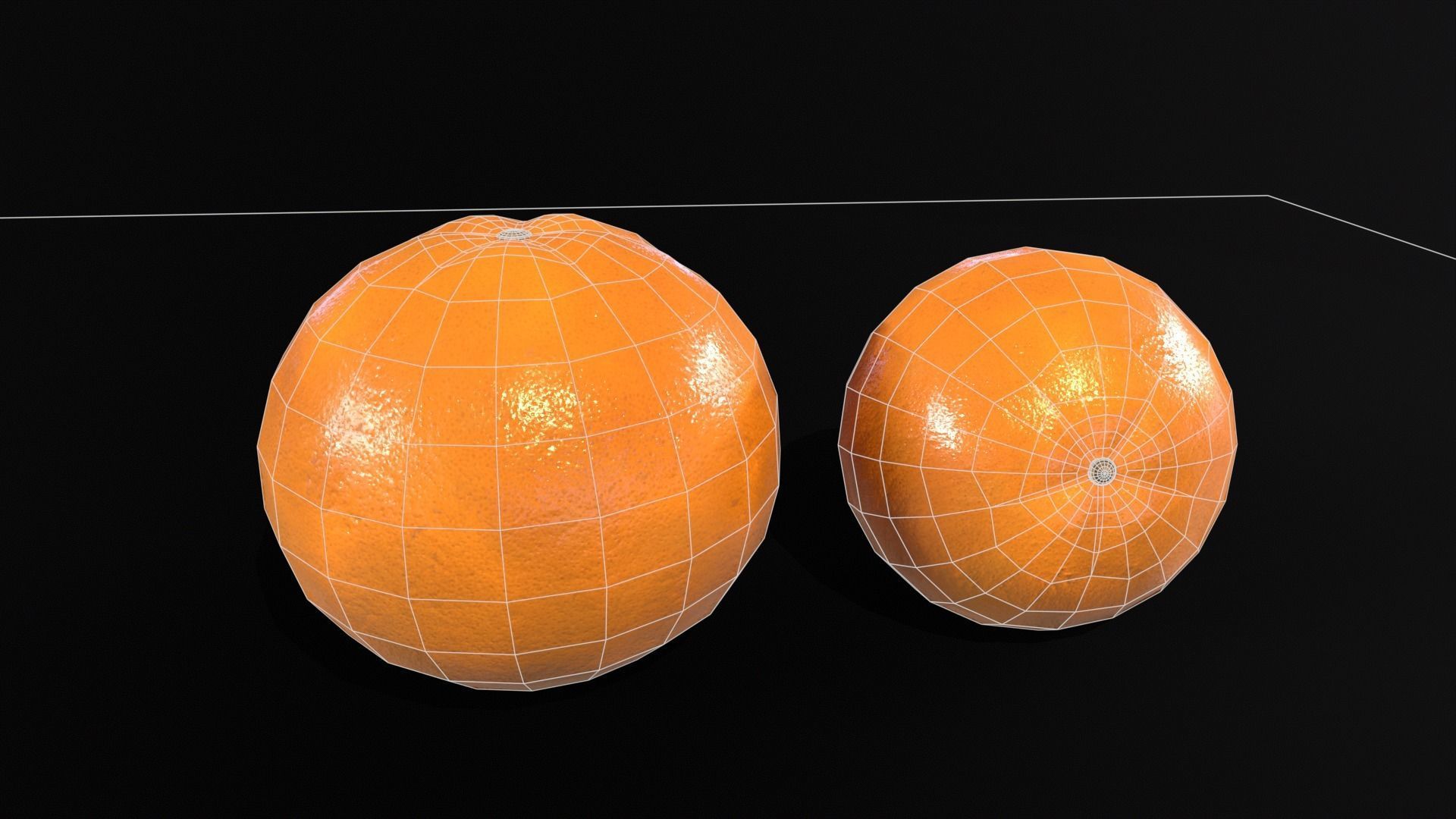 Orange Fruit  Low-poly 3D model_3