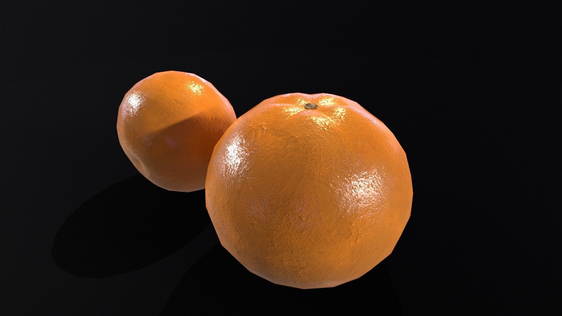 Orange Fruit  Low-poly 3D model_16