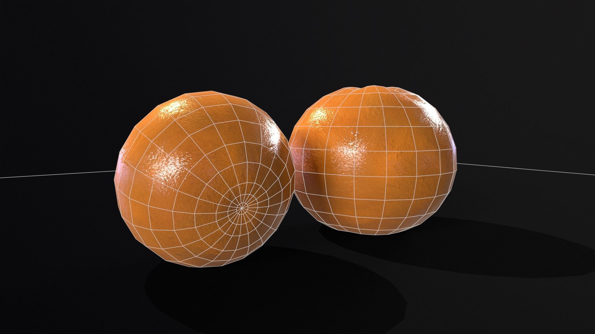 Orange Fruit  Low-poly 3D model_13