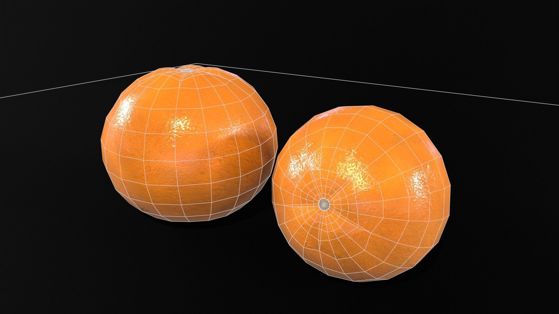 Orange Fruit  Low-poly 3D model_5
