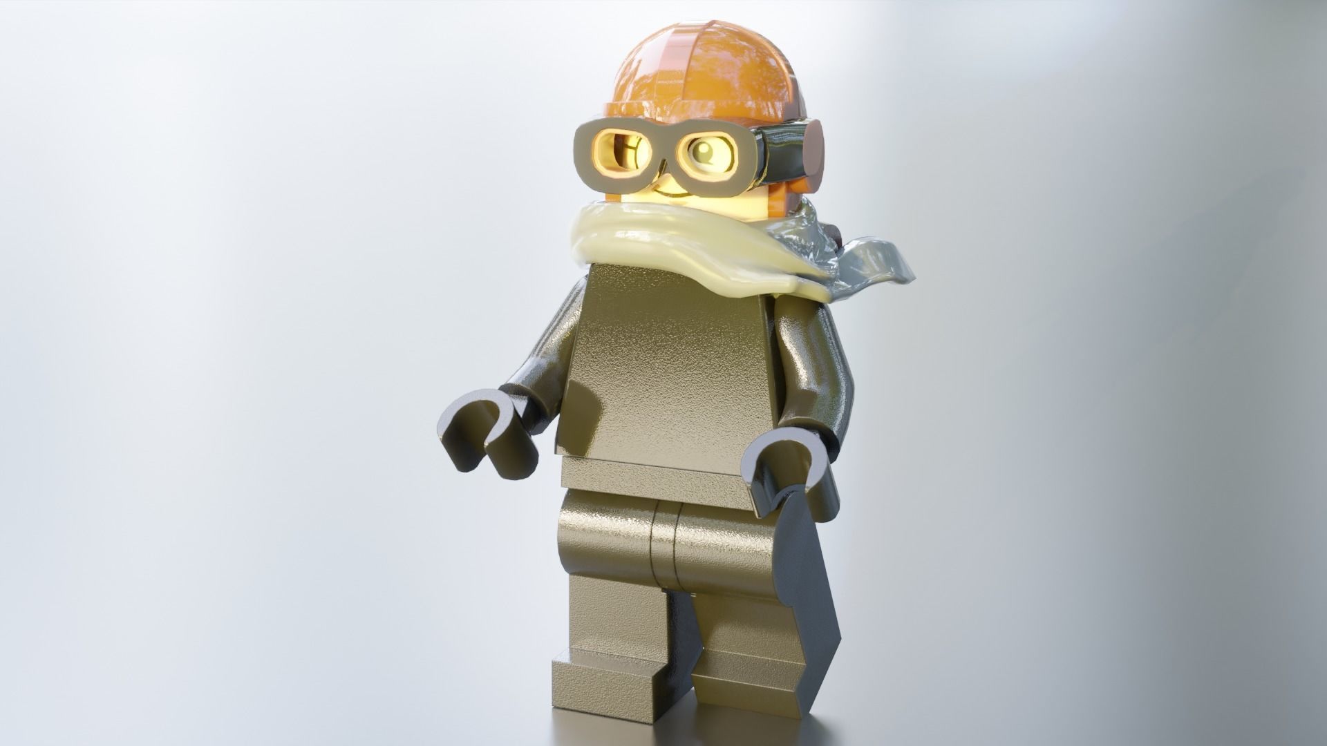 Steampunk Lego Airplane with robohelper 3D model_12