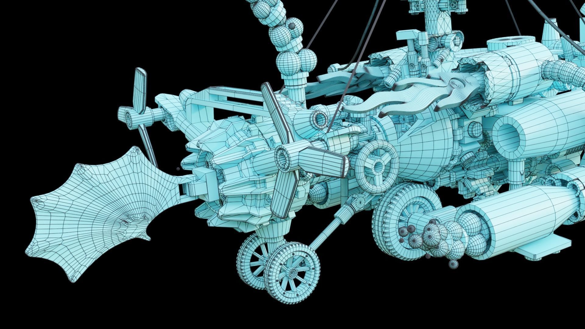 Steampunk Lego Airplane with robohelper 3D model_15