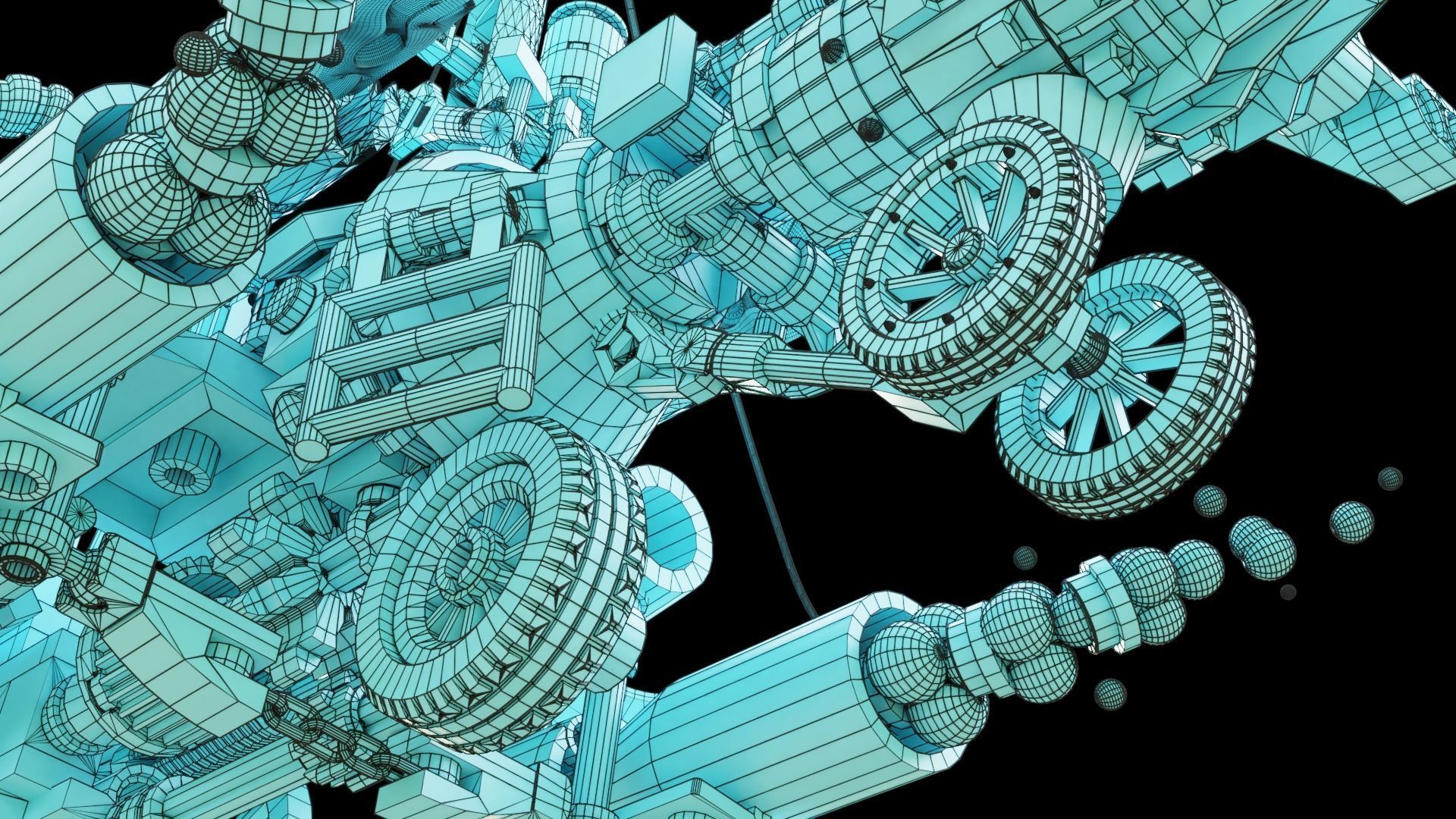 Steampunk Lego Airplane with robohelper 3D model_17