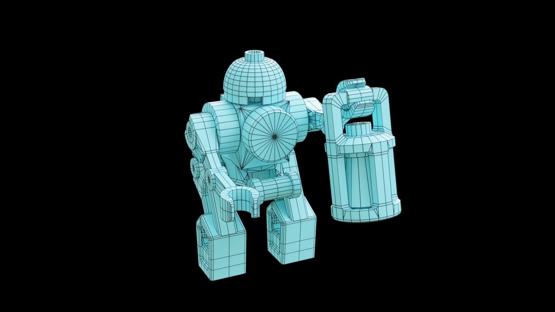 Steampunk Lego Airplane with robohelper 3D model_19