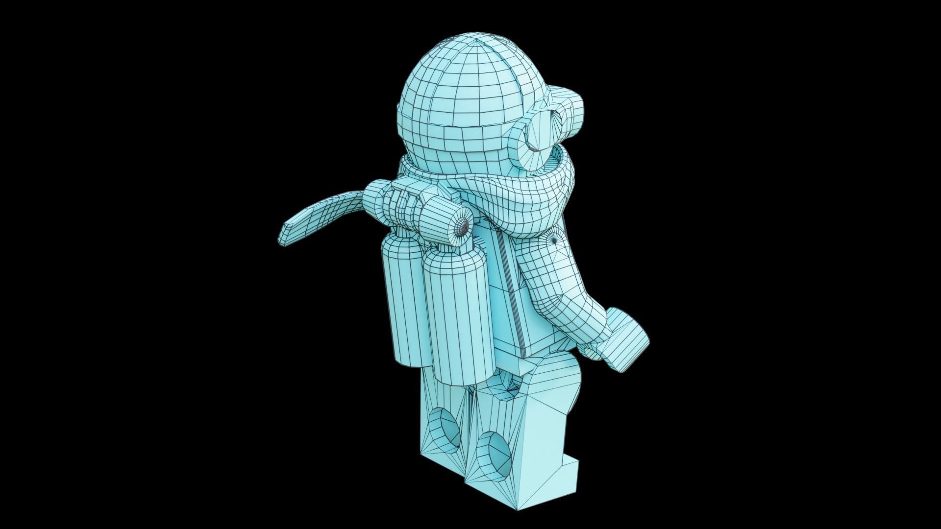 Steampunk Lego Airplane with robohelper 3D model_21