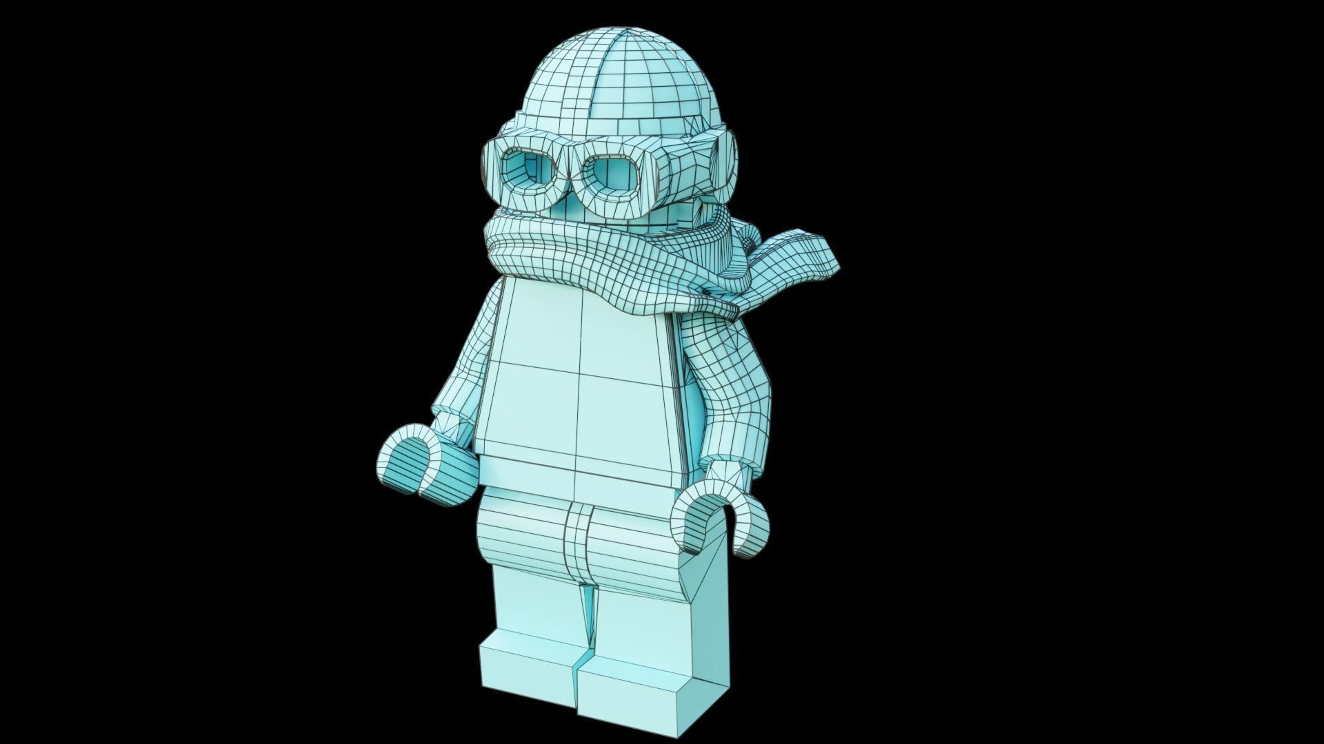 Steampunk Lego Airplane with robohelper 3D model_20