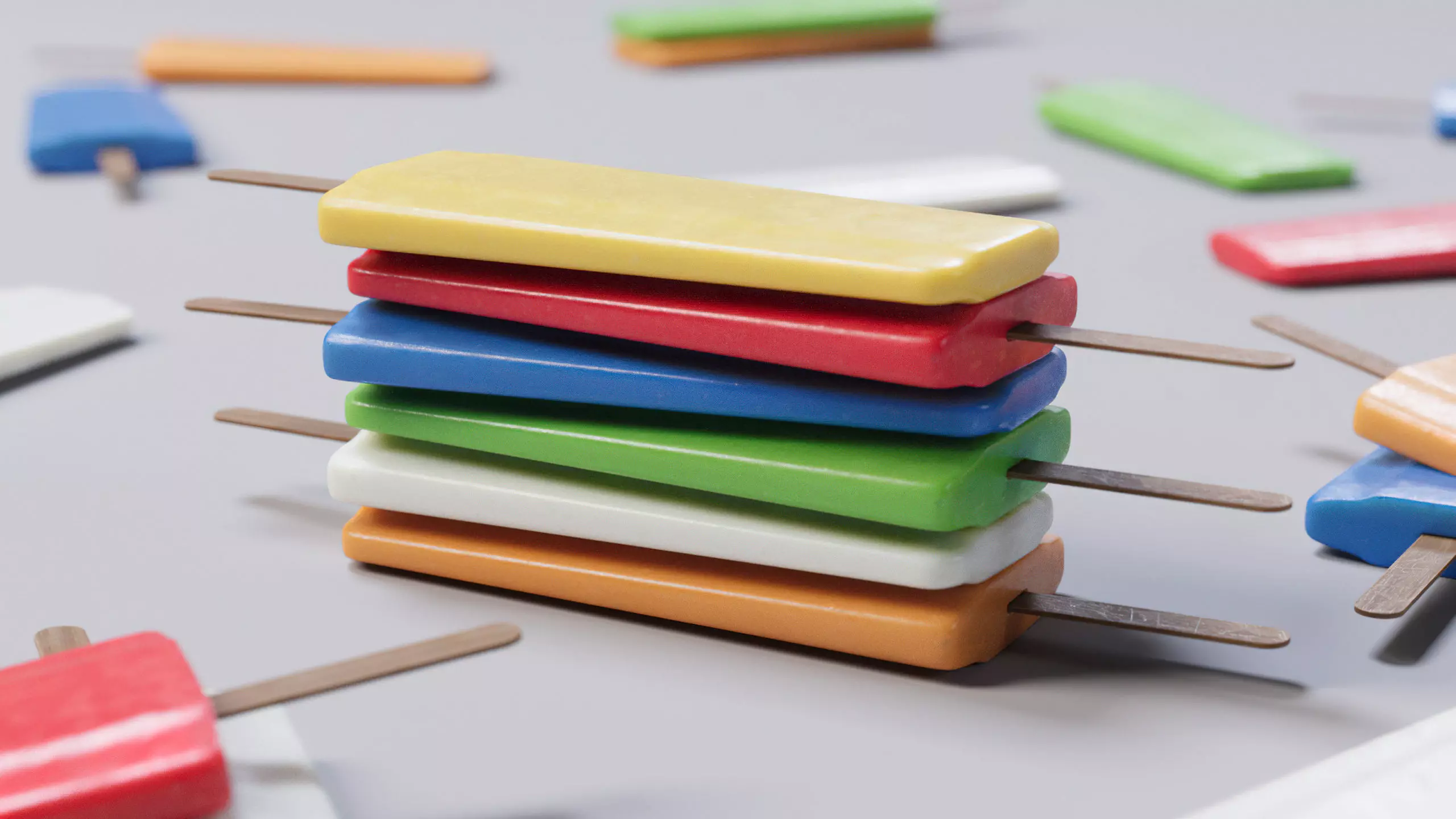 Popsicle Ice Cream 3D Model Low-poly 3D model_0