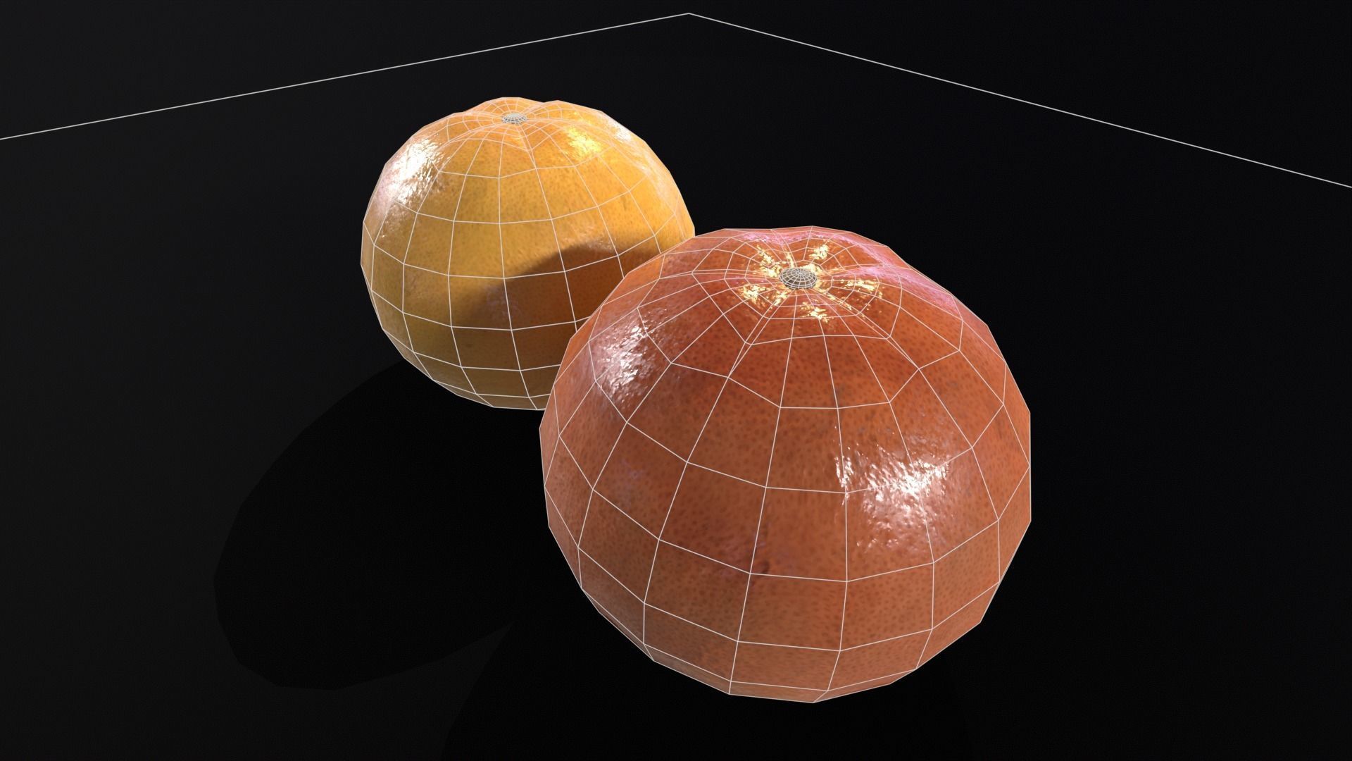 Grapefruit set Fruit Low-poly 3D model_17