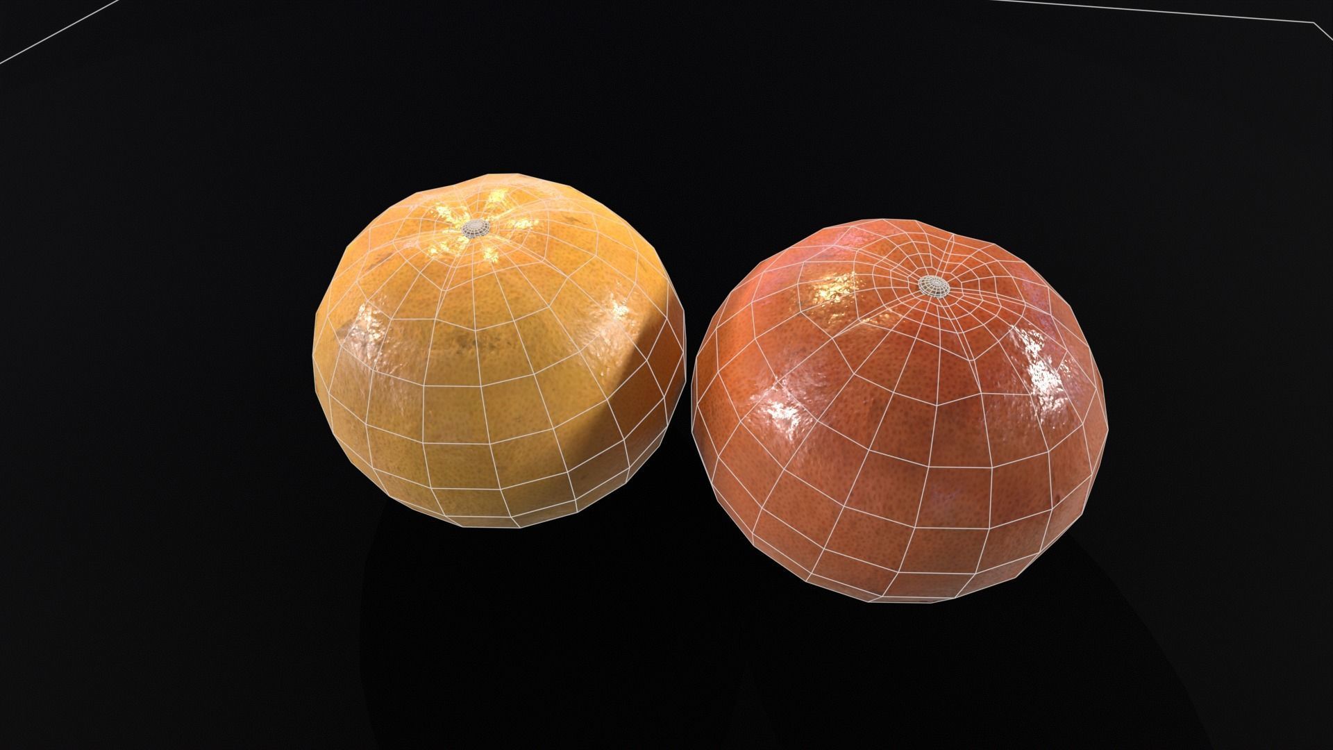 Grapefruit set Fruit Low-poly 3D model_15