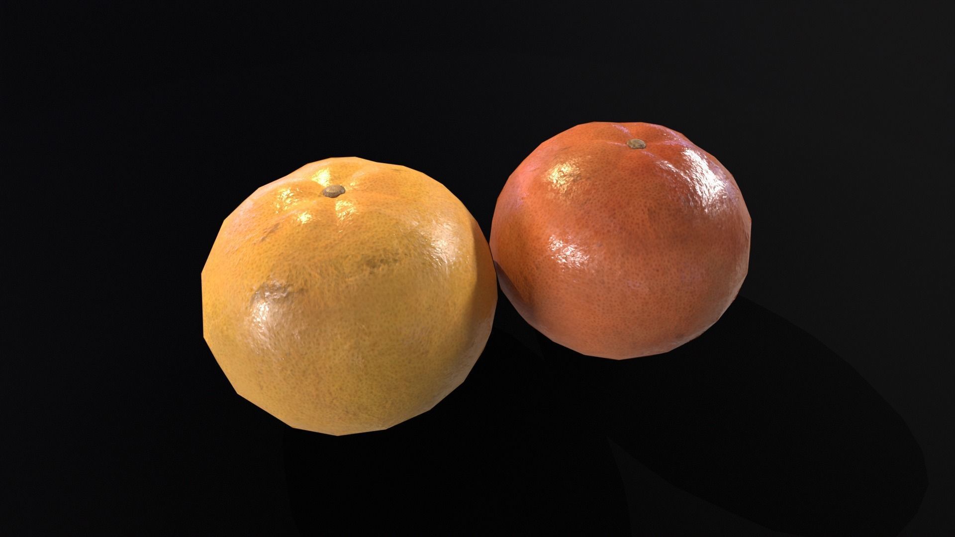 Grapefruit set Fruit Low-poly 3D model_12